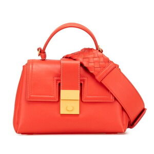 Bottega Veneta Intrecciato Piazza handbag shoulder bag red orange leather